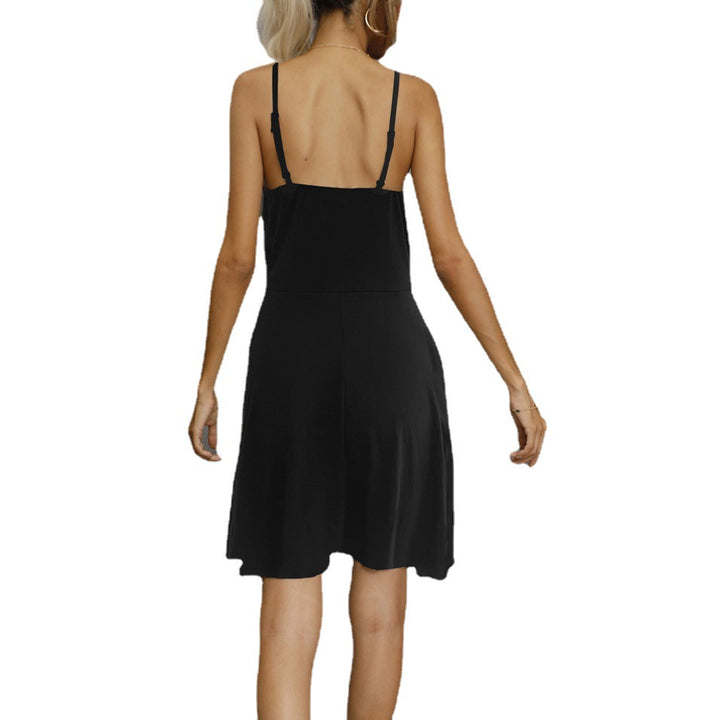 Dame Button-Up A-linje Sommerkjole Stilla
