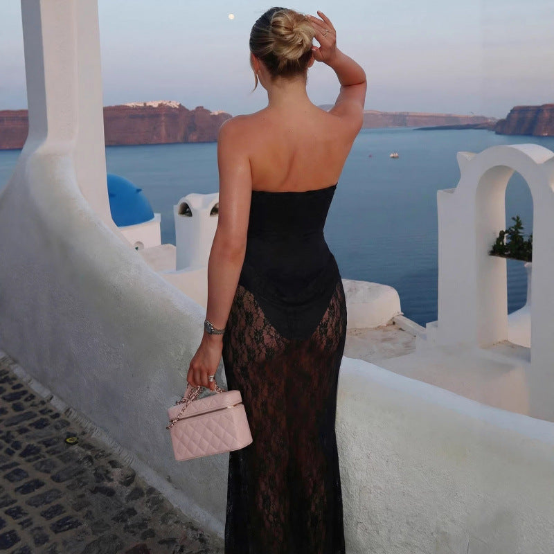 Damen Langarm Kleid Skovae