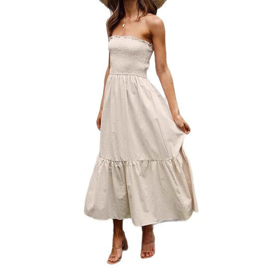 Dame Strapless Blomster Maxikjole Stilla