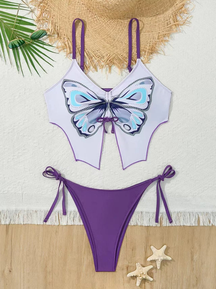 Dame bikinisæt med legende sommerfugledesign Skovae