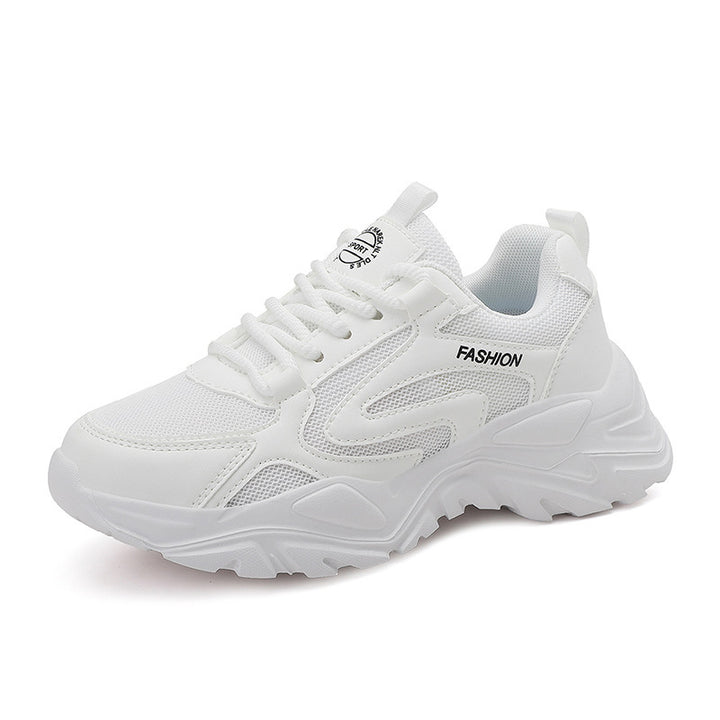 Dame nan voluminøs Plateau-lifestyle-sneaker med mesh- og kunstlædermix, polstret hæl og profileret dæmpningssokkel Skovae