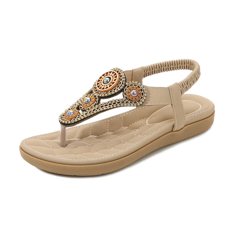 Dame Elegante Sandaler med farverige Smykke Detaljer Stilla