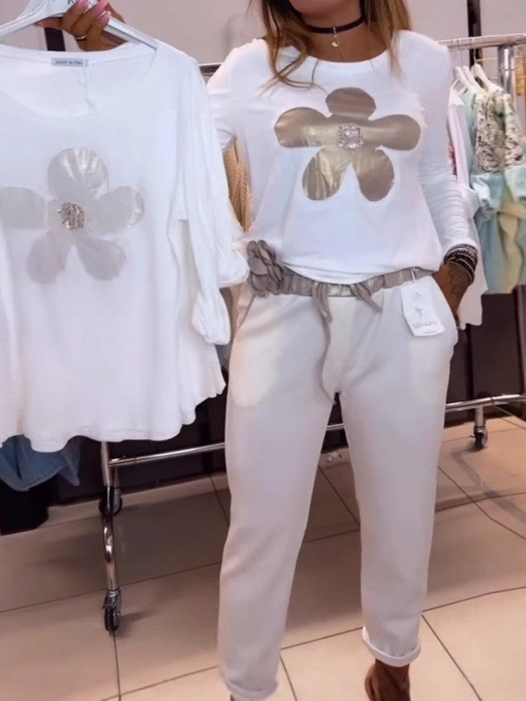 Dame Lækkert Top med Blomstermotiv Stilla