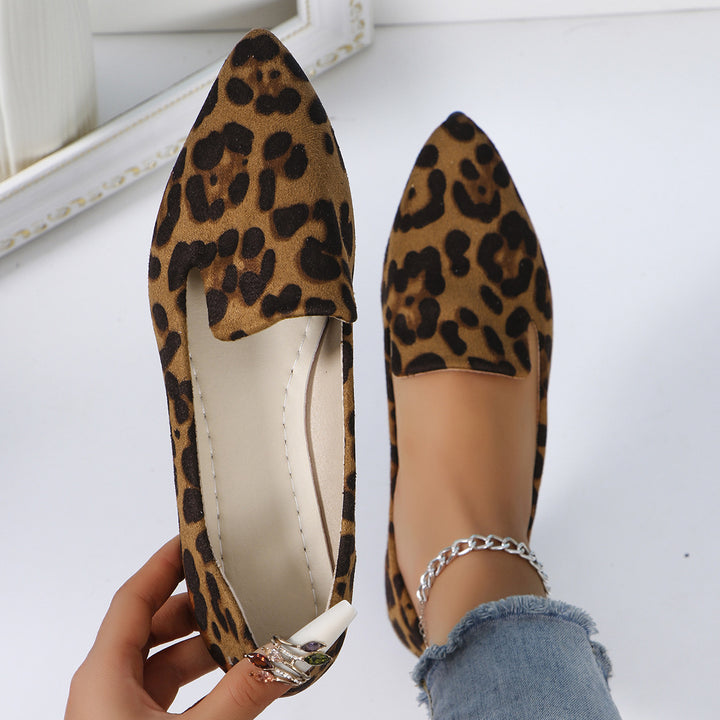 Dame Elegant Mokassin-sko med moderne leopardmønster Stilla