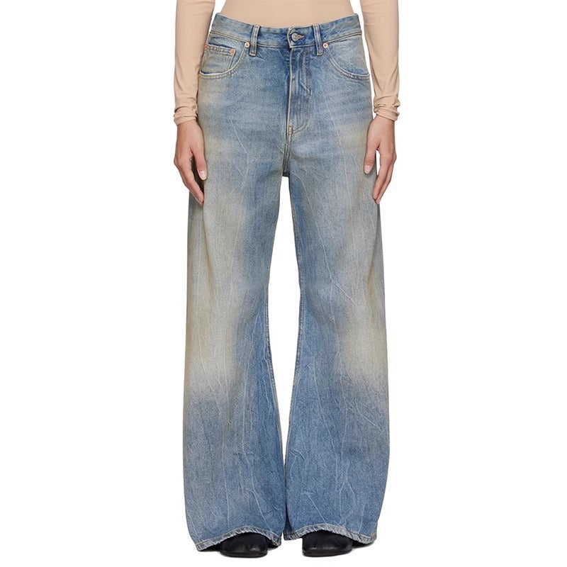 Dame brede jeans med høj talje Stilla