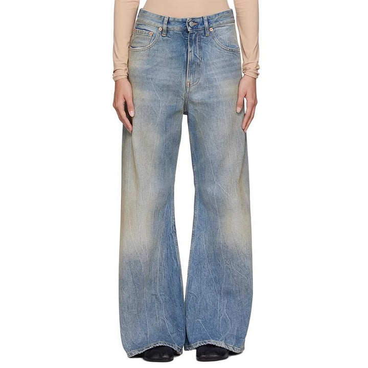 Dame brede jeans med høj talje Stilla