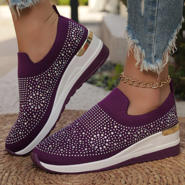 Dame Glitrende Slip-On Sneakers med ergonomisk dæmpning og stødabsorberende sål Stilla
