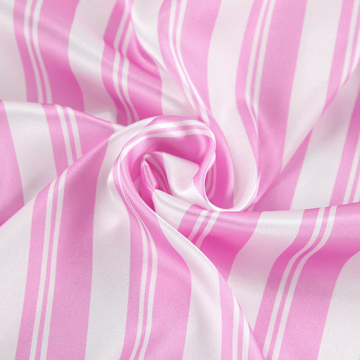 Dame stribet fritids-loungewear-sæt med løs pasform og knaplukning Stilla