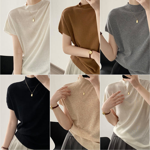 Dame elegant Kortærmet sweater med fin struktur og afslappet pasform Stilla