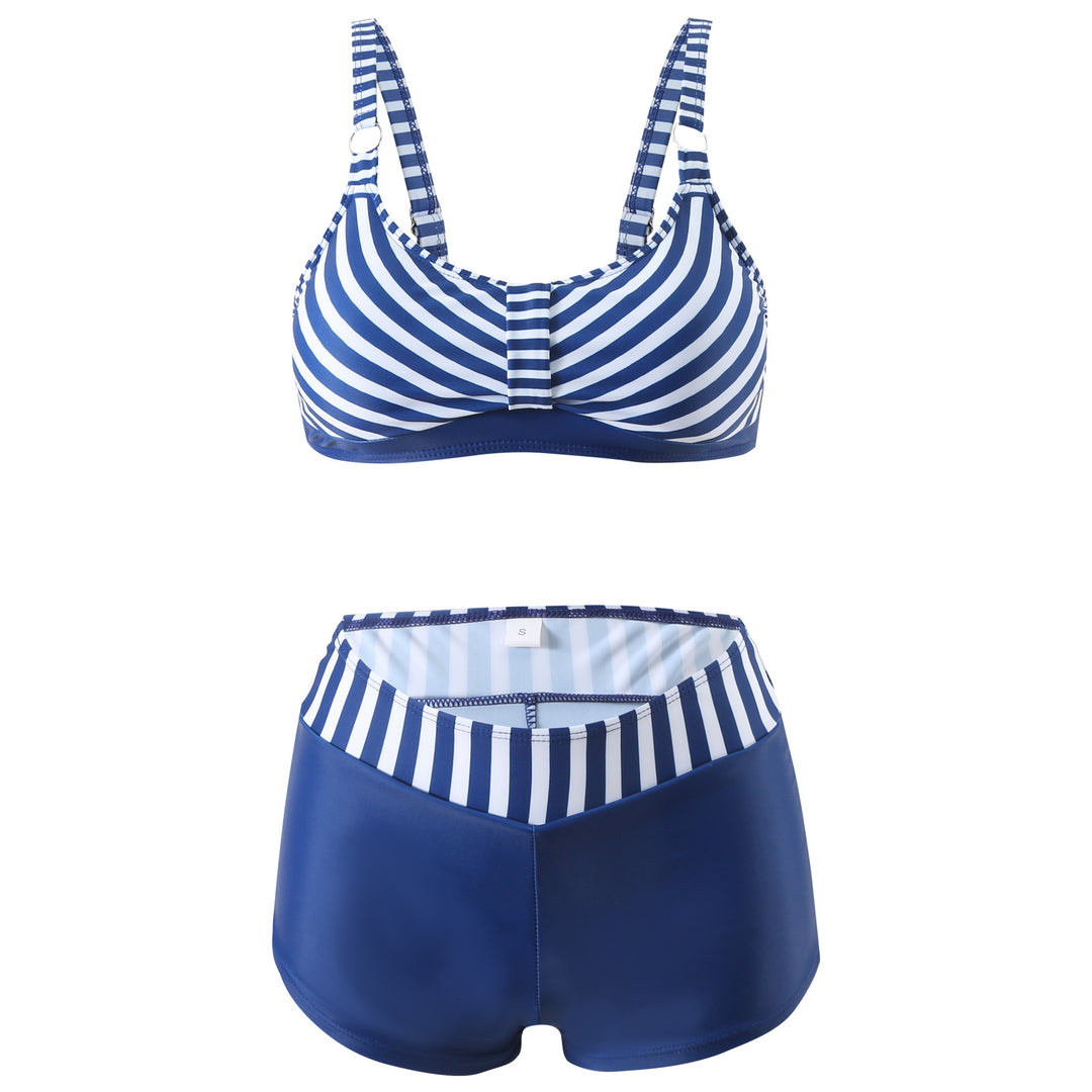 Damer nan sporty bikini-sæt med støttende bustier-top og figurformende badeshorts Skovae