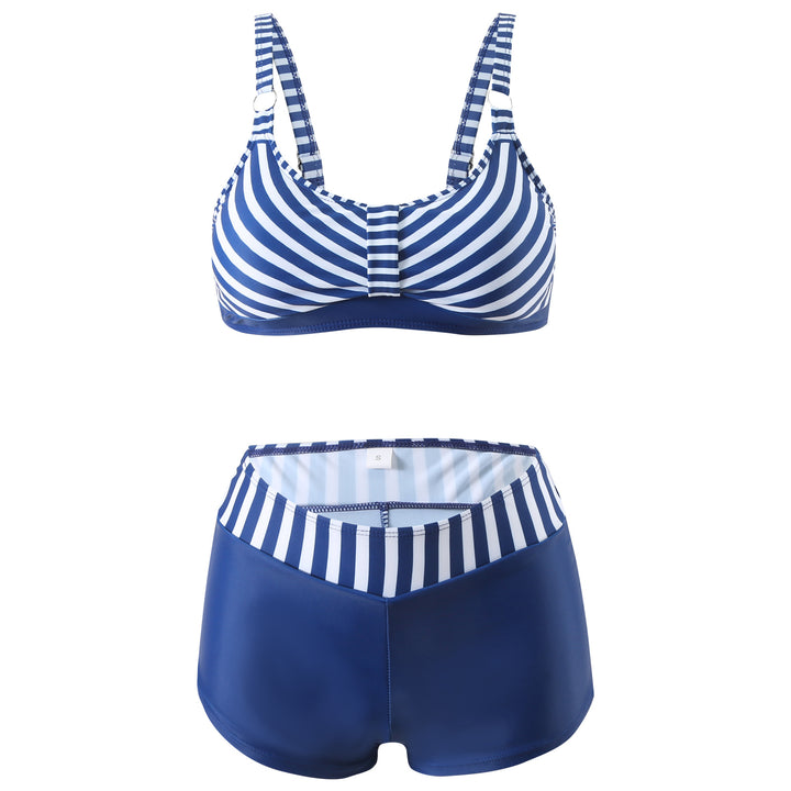 Damer nan sporty bikini-sæt med støttende bustier-top og figurformende badeshorts Skovae