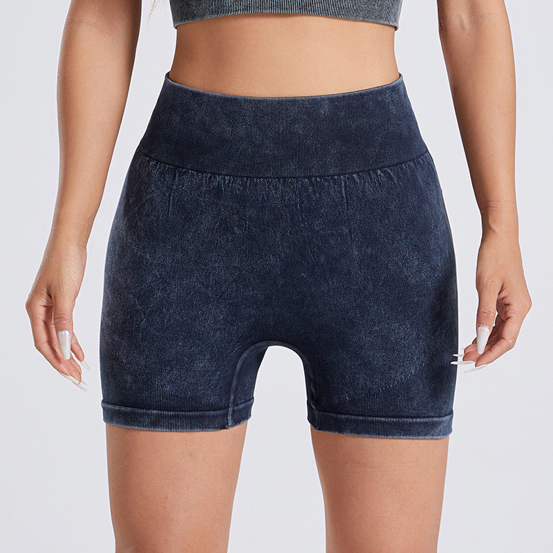 Stilla | Tie Dye Strik Yoga Shorts Anti Skammelse Fitness Hurtig Tørrende Hofte Løft Bukser