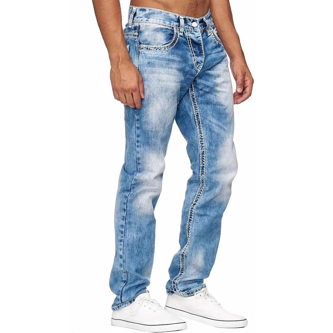 Herrer afslappede jeans i moderne brugt-look Stilla