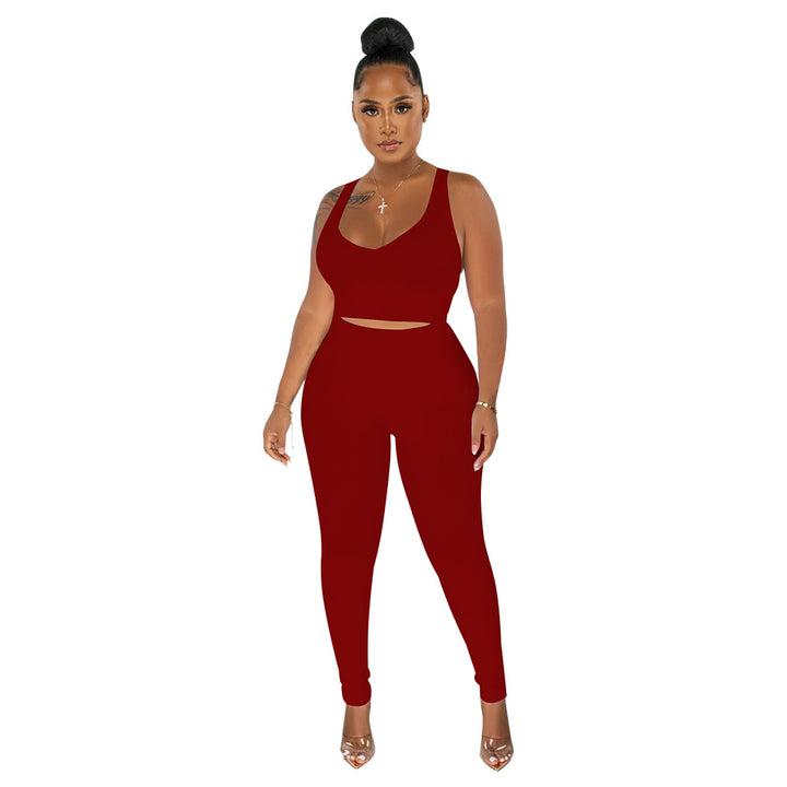 Dame Sporty Sæt bestående af Crop Top og High-Waist-Leggings Stilla