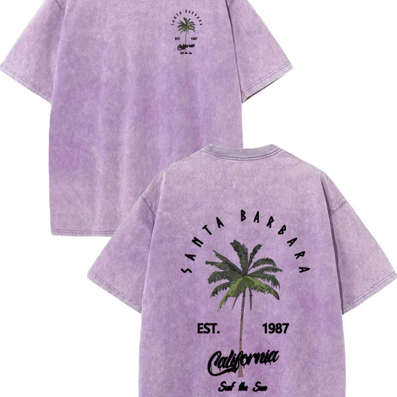 Dame Vintage T-shirt med Santa Barbara grafik og afslappet pasform Stilla