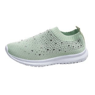 Dame mode sneakers med glimmer-detaljer og elastisk pasform Stilla