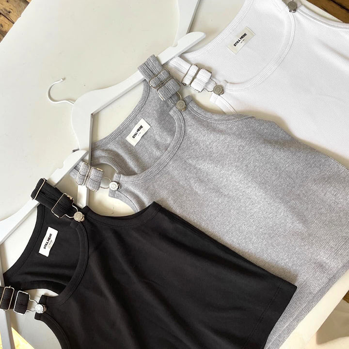 Femme justerbare stropper Crop Top Stilla