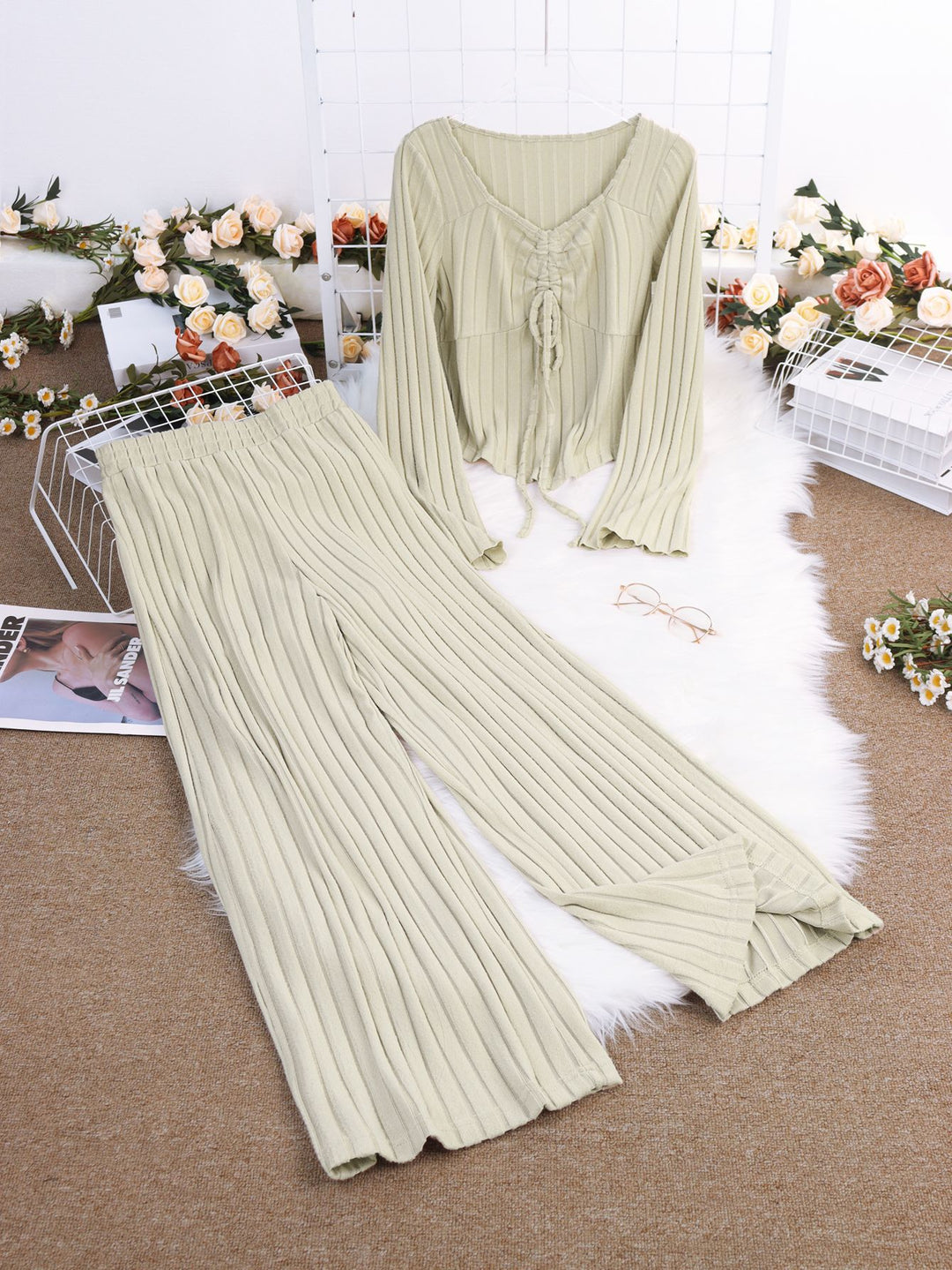 Dame Loungewear Sæt med stribet design og komfortabel pasform Stilla