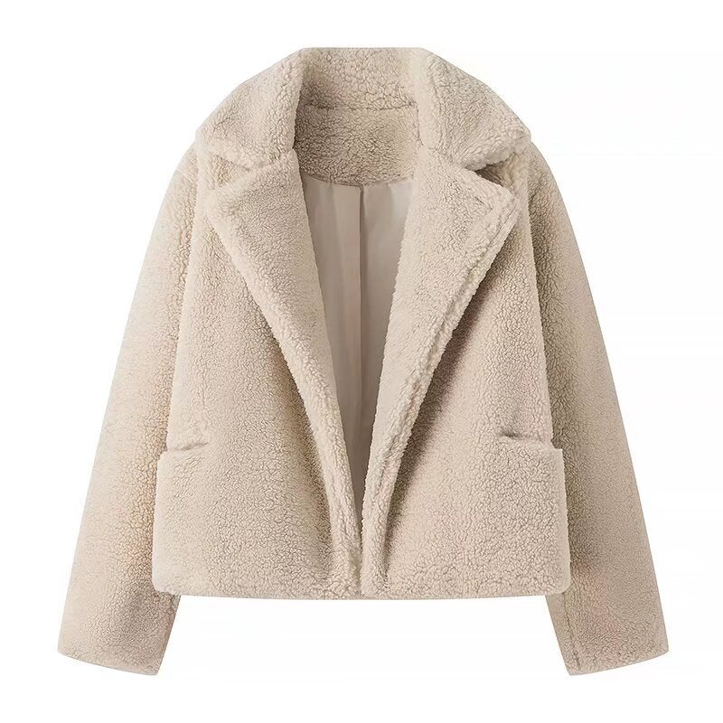 Dame kramme teddy jakke med moderne revers Stilla