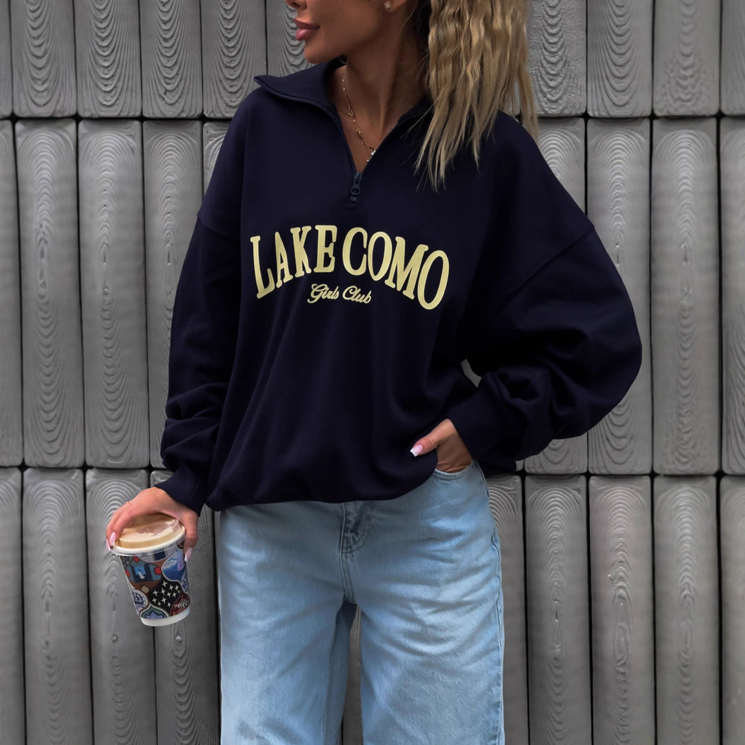 Kvinders afslappede zip sweatshirt i urban stil med logo print Stilla