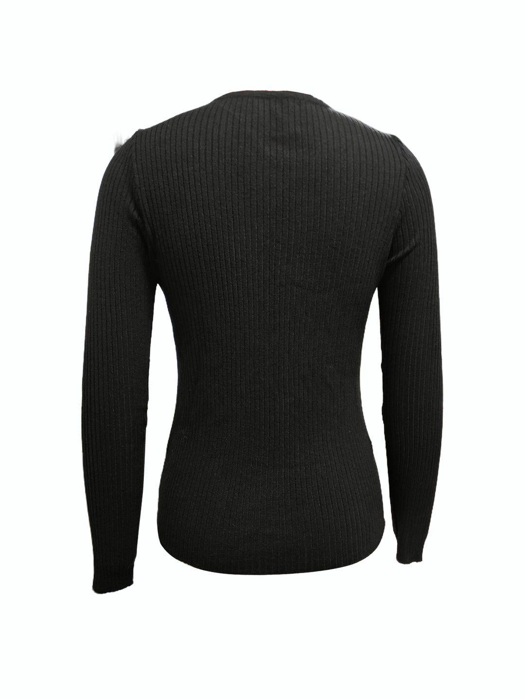 Dame strikkebluse med knapliste Stilla