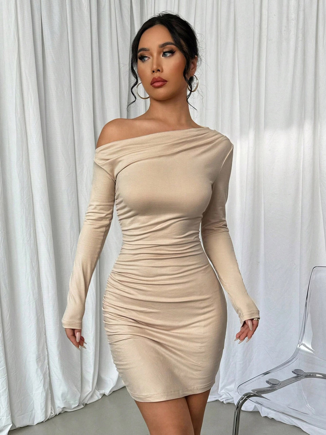Kvinder Off-Shoulder Flæse Mini Kjole Stilla