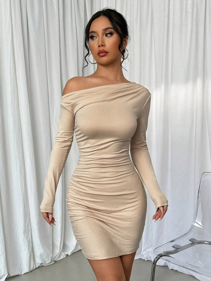 Kvinder Off-Shoulder Flæse Mini Kjole Stilla