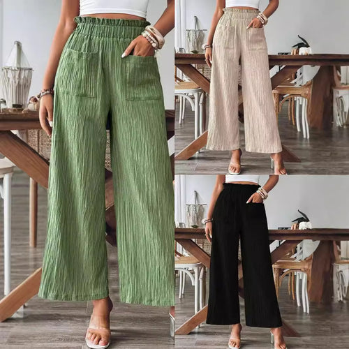 Dame vidde Palazzo-shorts med bånd Stilla