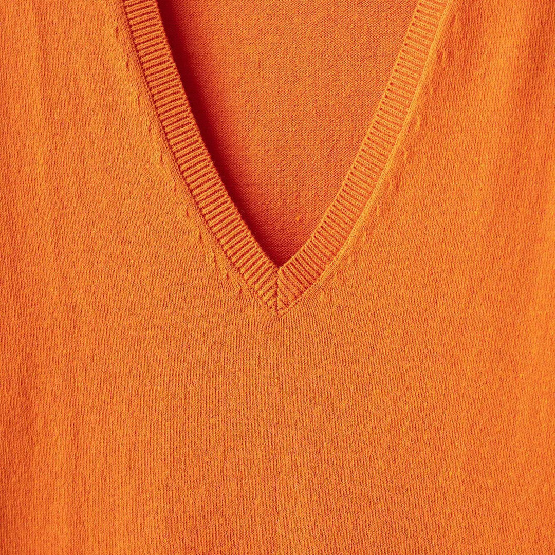 Dame elegant V-hals strikpullover Stilla