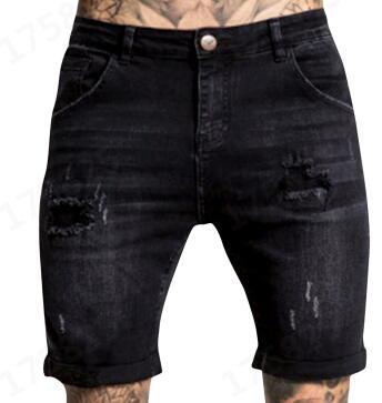 Herre kort jeans i afslappet Destroyed-stil med høj bærekomfort Stilla