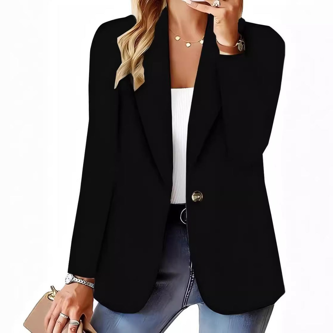 Dame elegant blazer med struktureret design og dobbelte knapstolper Stilla