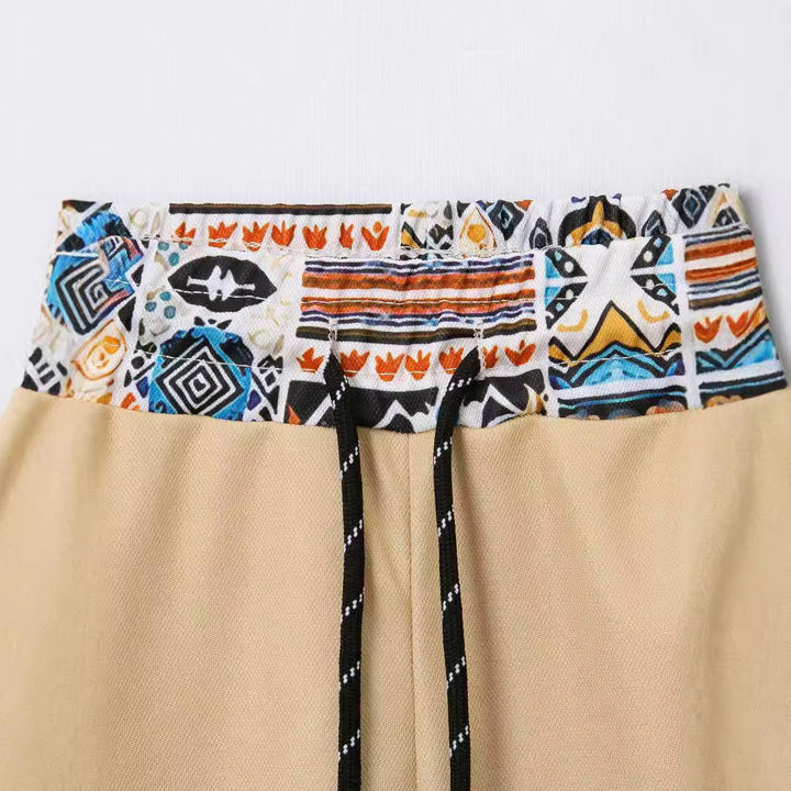 Herrer sporty kortærmet skjorte og shorts-sæt med dekorativt design og åndbare materialer Stilla