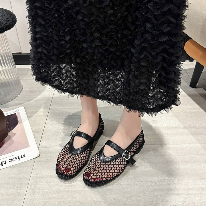 Dame komfortable net-slippers med justerbar rem og skridsikker sål Stilla