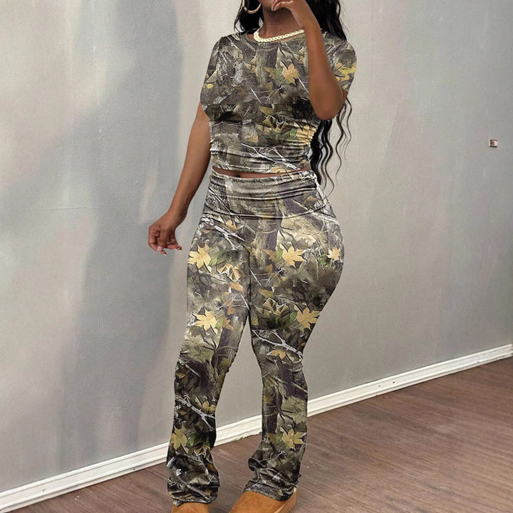 Dame Camouflage Tryk Lounge Sæt Stilla