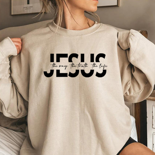 Kvinders afslappede sweatshirt med inspirerende citat og høj bærekomfort Skovae