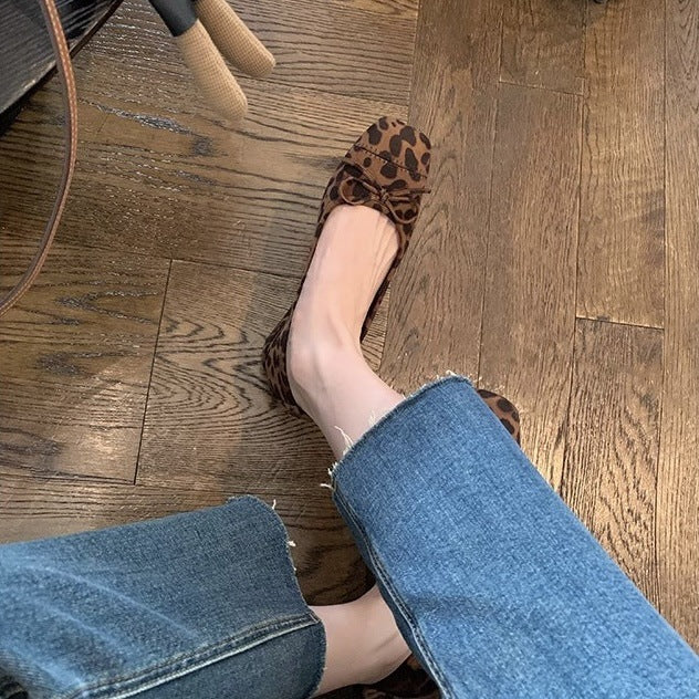 Femme Bue Detalje Slip-On Ballet Flats Stilla