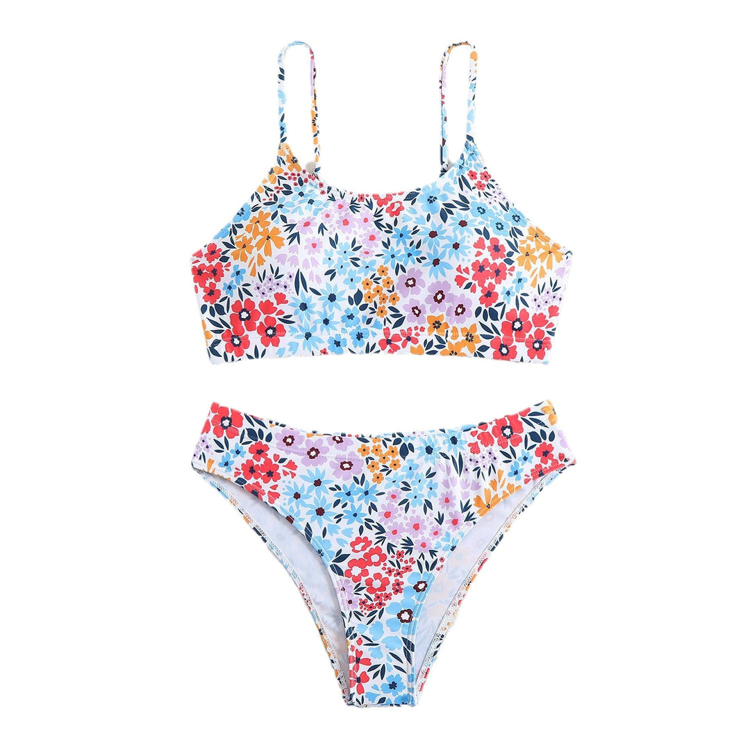 Femme Floral Print Bralette Bikini Sæt Stilla