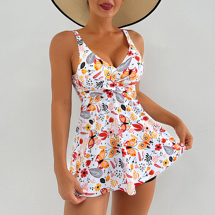 Dame Floral Print Badedragt med indbyggede Shorts Stilla