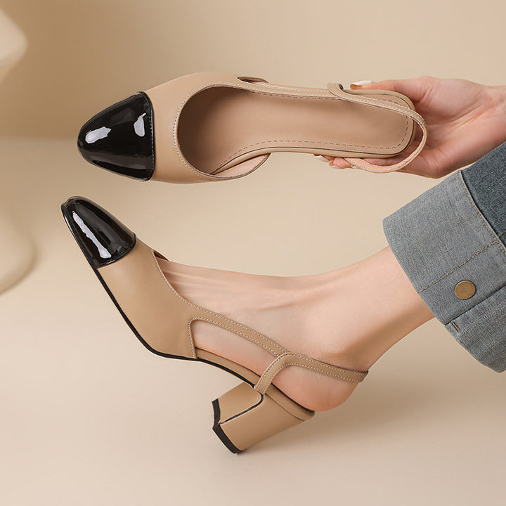 Femme Slingback-Pumps med skinnende hætte-design Stilla