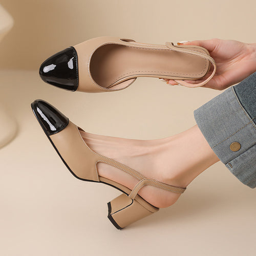 Femme Slingback-Pumps med skinnende hætte-design Stilla