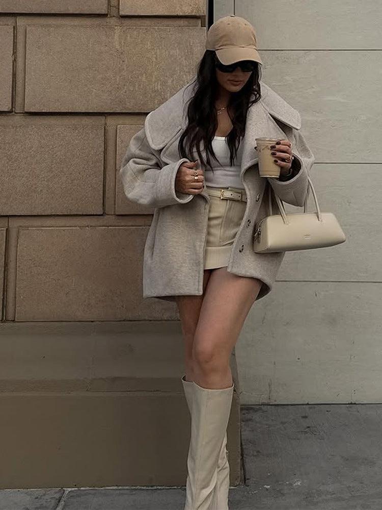 Dame Oversized Uldfrakke Stilla 1759372695