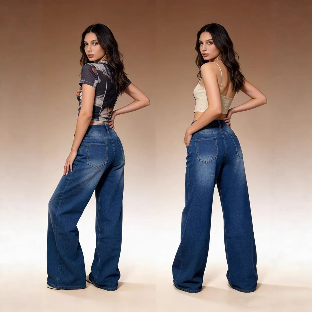 Dame Løst skåret High-Waist Jeans med raffineret taljering Skovae