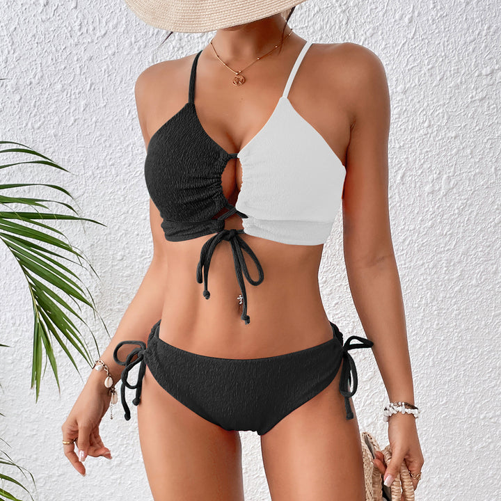 Femme Farve Blok Udsnit Bikini Sæt Stilla