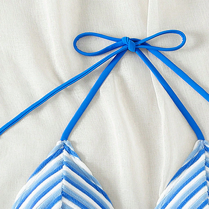 Dame Triangel-Bikini med stribet, blødt materiale Skovae