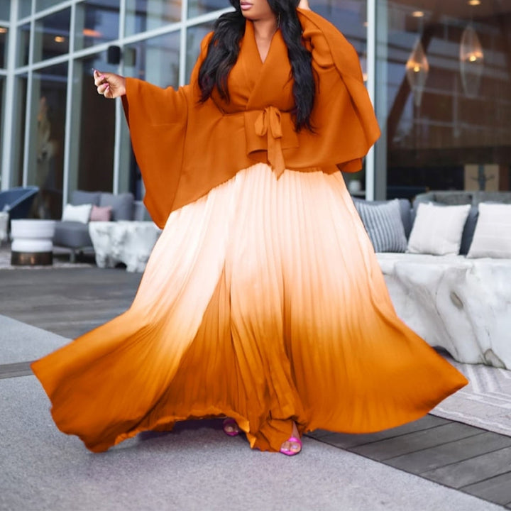Dame Plisseret Kjole med asymmetrisk Overdel og elegant Wrap-Design Stilla