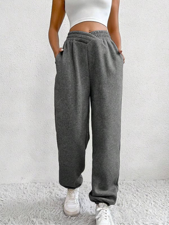 Damer Behagelige Sweatpants med Gummibånd og Praktiske Lommer Stilla
