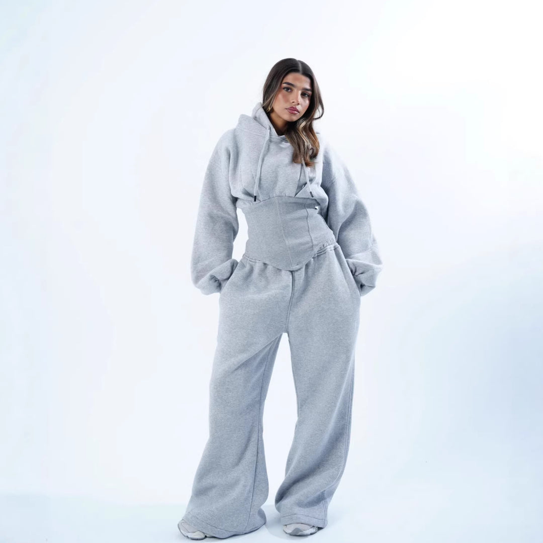 Kvinders casual oversized hoodie med flatterende pasform og bred talje Skovae