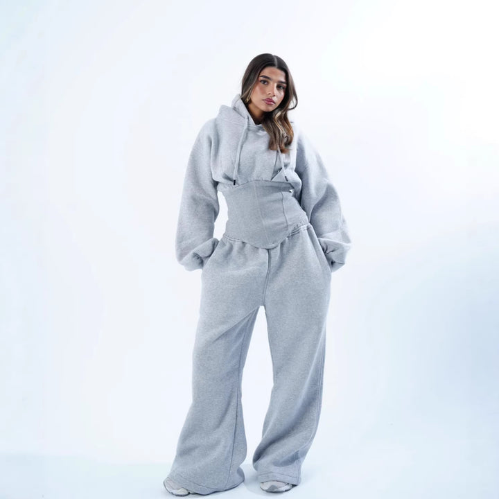 Kvinders casual oversized hoodie med flatterende pasform og bred talje Skovae