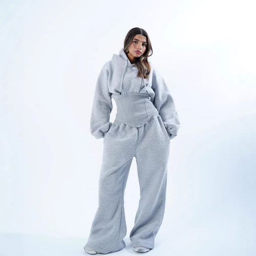 Kvinders casual oversized hoodie med flatterende pasform og bred talje Skovae