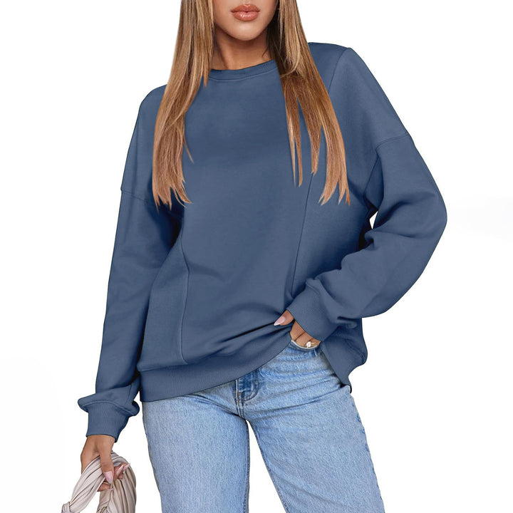 Dame hyggelig sweatshirt med moderne oversized-snit og afslappede skulderdetaljer Stilla